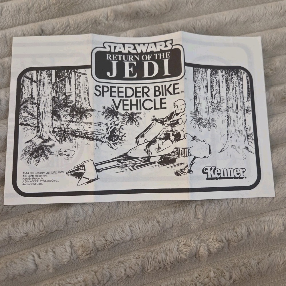 Vintage Star Wars 1983 Speeder Bike Instructions Manual Only! Original Kenner!!!